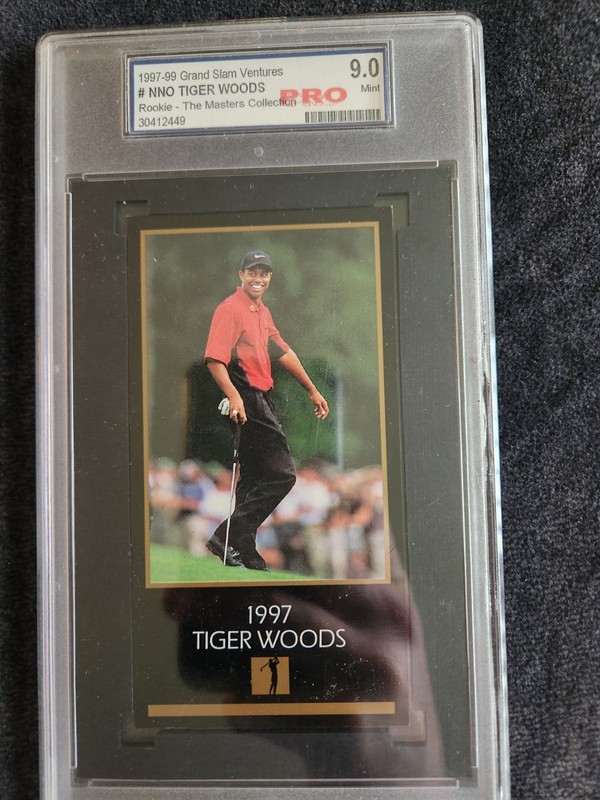 1997 Grand Slam Ventures Masters Collection Tiger Woods Rookie PRO 9.0 view 1