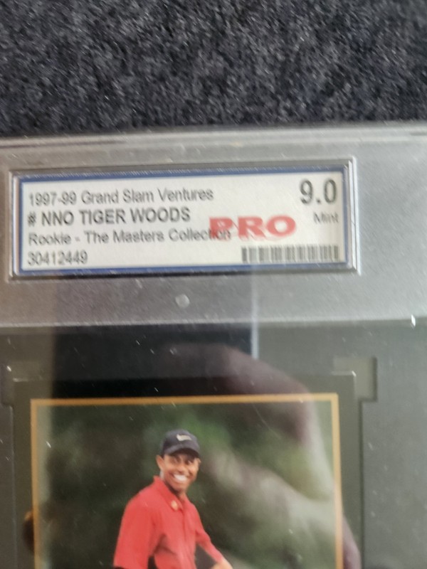 1997 Grand Slam Ventures Masters Collection Tiger Woods Rookie PRO 9.0 view 2