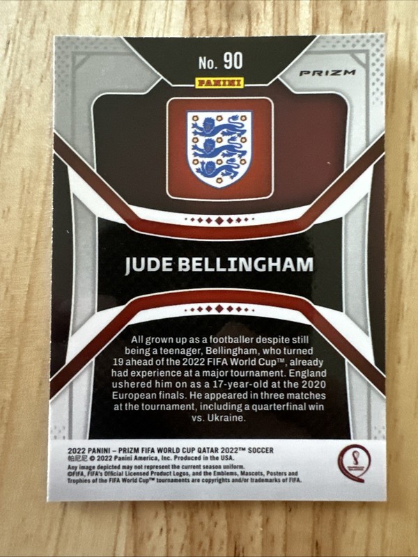 2022 Panini Prizm World Cup Qatar - Jude Bellingham #90 Green Wave Prizm view 2
