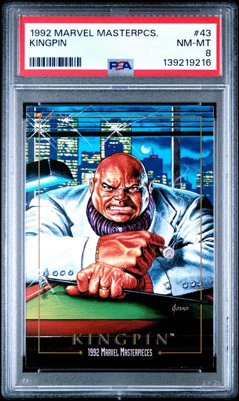 1992 Marvel Masterpieces #43 KINGPIN PSA 8 NM Graded MCU Daredevil Card New Case