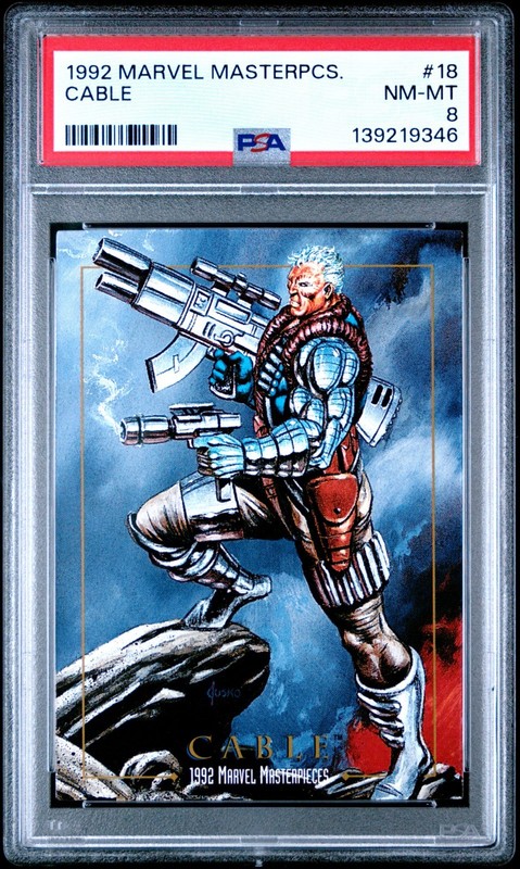 1992 Marvel Masterpieces #18 CABLE PSA 8 Nm-Mt Graded MCU X-Men Card New Case