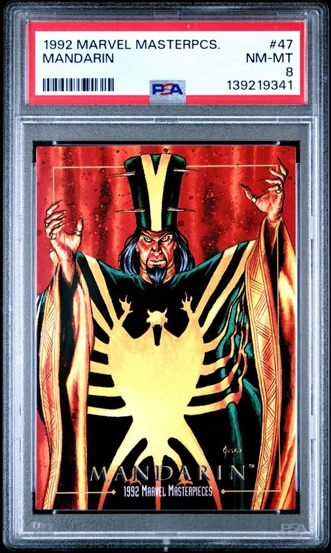 1992 Marvel Masterpieces #47 MANDARIN PSA 8 Graded MCU Iron Man Villain New Case