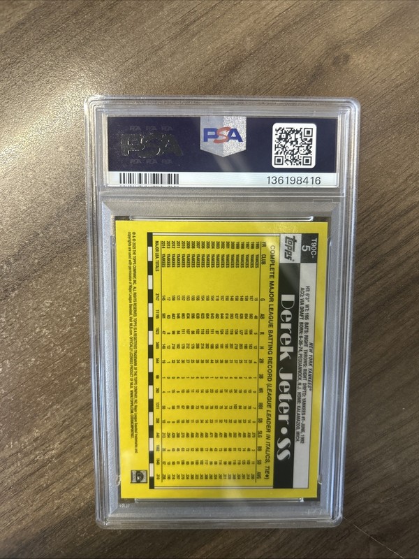 2025 Topps Silver Pack Derek Jeter 96/99 PSA 9 MINT view 2