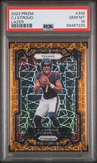 2023 Panini Prizm Orange Lazer CJ Stroud RC Rookie Card #339 PSA 10 Football NFL