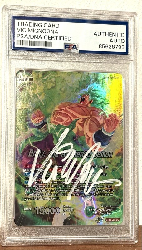 VIC MIGNOGNA SIGNED Dragon Ball Z Card PSA/DNA Authentic Auto Slabbed BROLY