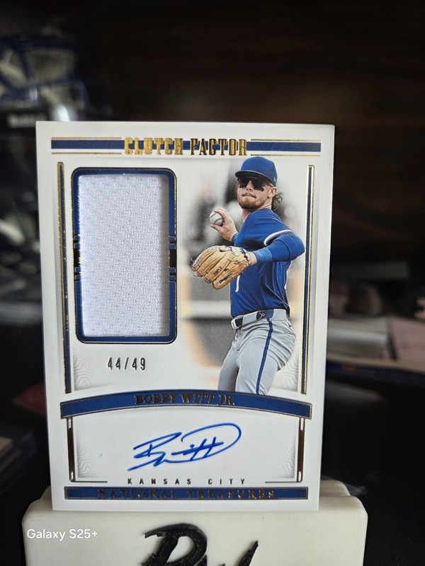 2024 Panini National Treasures Bobby Witt Jr. Clutch Factor Patch Auto /49￼￼