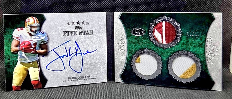 2010 Topps Five Star Frank Gore Triple Jersey Patch Auto Book GAME USED /20