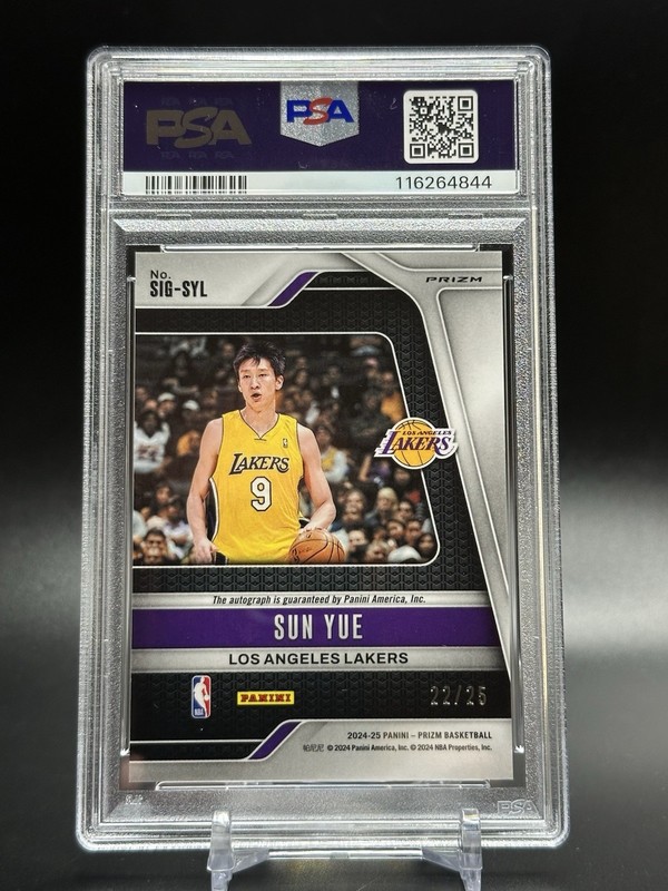 2024 Panini Prizm Signatures Sun Yue Mojo #SIGSYL PSA 10 Lakers Auto /25 view 2