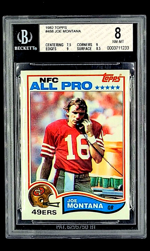 1982 Topps #488 Joe Montana 2nd Year 49ers HOF BGS 8 NM-MT ( 7.5 / 9 / 9 / 8.5 )