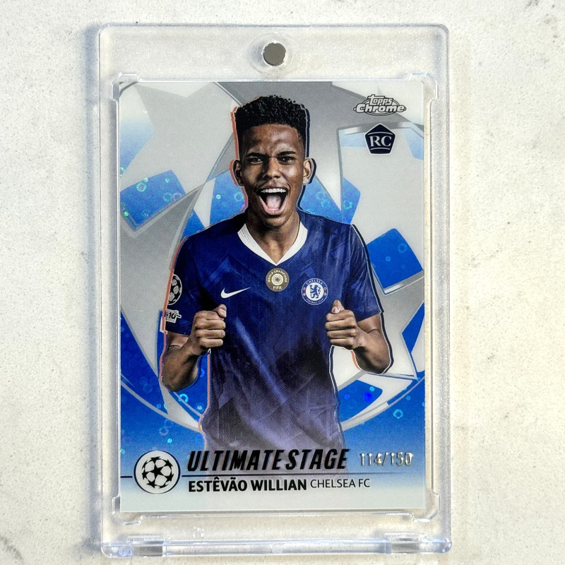 2025-26 Topps Chrome UEFA Estevao Willian Ultimate Stage Blue Prizm /150 RC