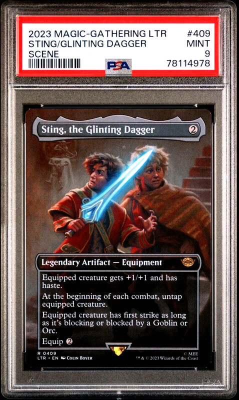 MTG Magic the Gathering LOTR Lord of the Rings Sting the Glinting Dagger PSA 9