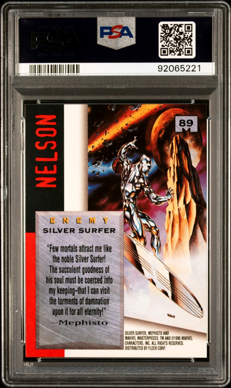 1995 Fleer Marvel Masterpieces #89 Silver Surfer Fantastic Four 4 PSA 9 POP 10 view 2