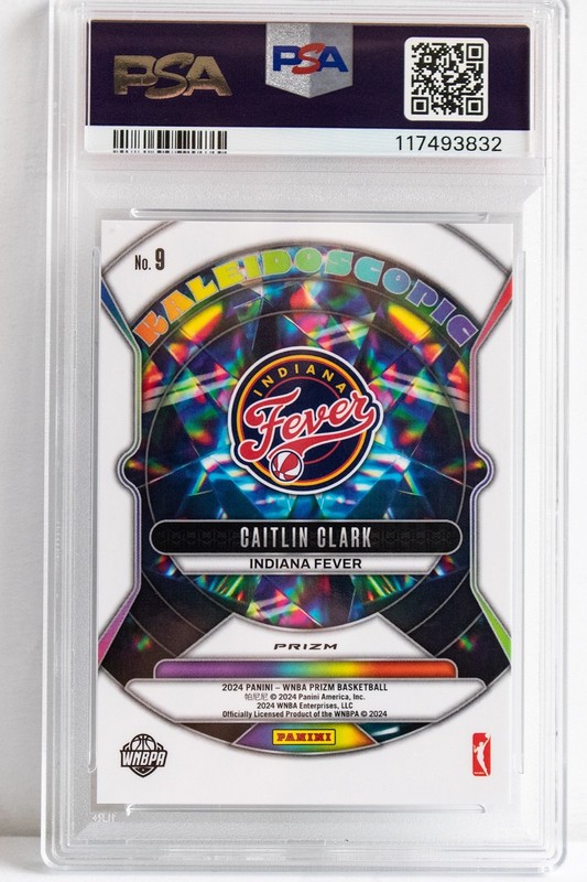 2024  PRIZM WNBA KALEIDOSCOPIC GREEN PRIZM  CAITLIN CLARK ROOKIE-- PSA 10 view 2