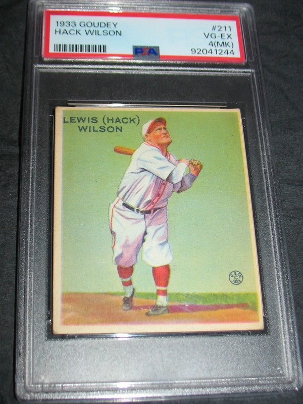 1933 Goudey #211 Hack Wilson PSA VGEX 4 mk ~~ Brooklyn Dodgers Hofer!