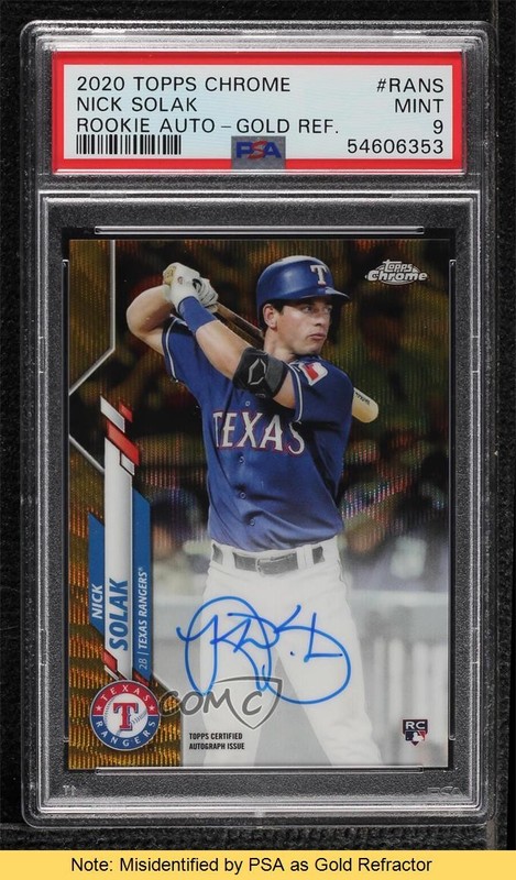 2020 Chrome Rookie Gold Wave Refractor 35/50 Nick Solak PSA 9 Auto READ 04xc
