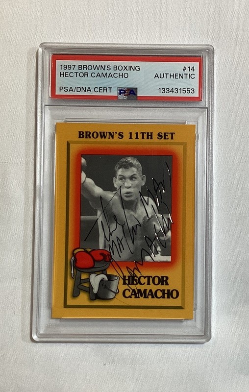 HECTOR “MACHO MAN” CAMACHO 1997 BROWNS BOXING SIGNED AUTOGRAPH CARD #14 PSA AUTO