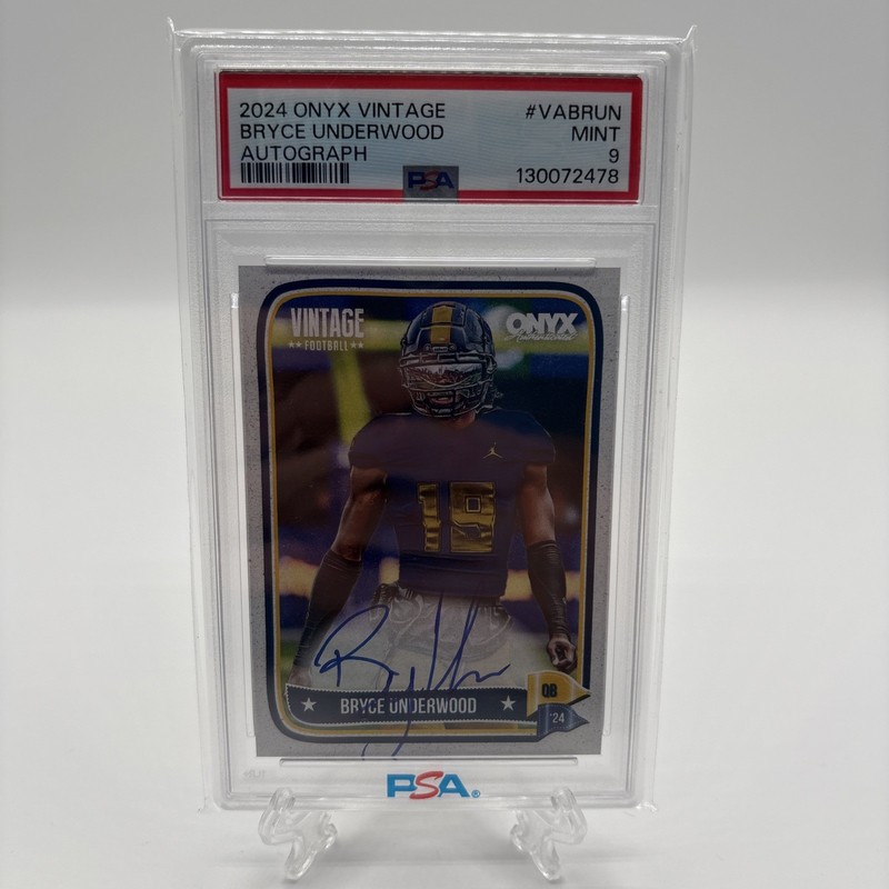 PSA 9/10 - 2024 Onyx Vintage BRYCE UNDERWOOD On Card AUTO Michigan