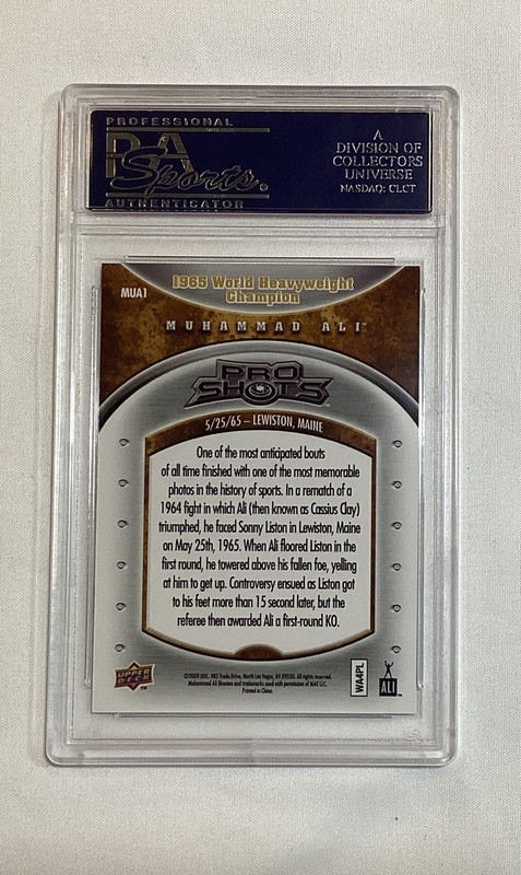 MUHAMMAD ALI 2009 UPPER DECK PRO SHOTS 1965 WORLD HEAVYWEIGHT CHAMP CARD PSA 8.5 view 2