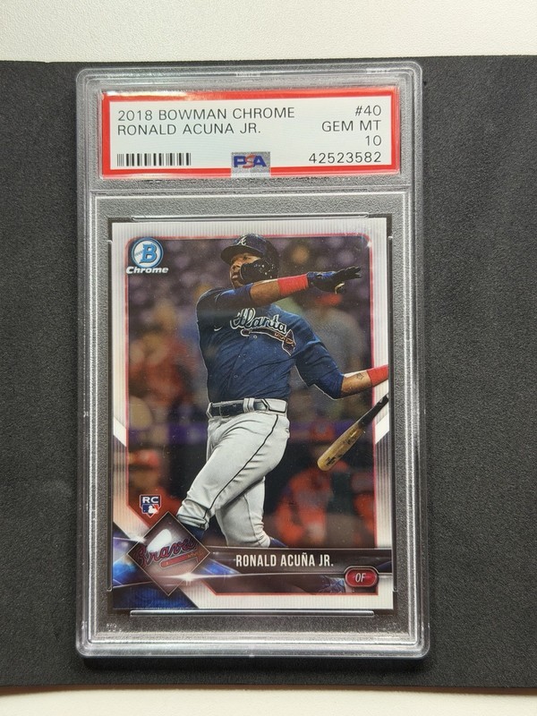 2018 Bowman Chrome Ronald Acuna Jr. Rookie PSA 10 GEM MT Atlanta Braves #40