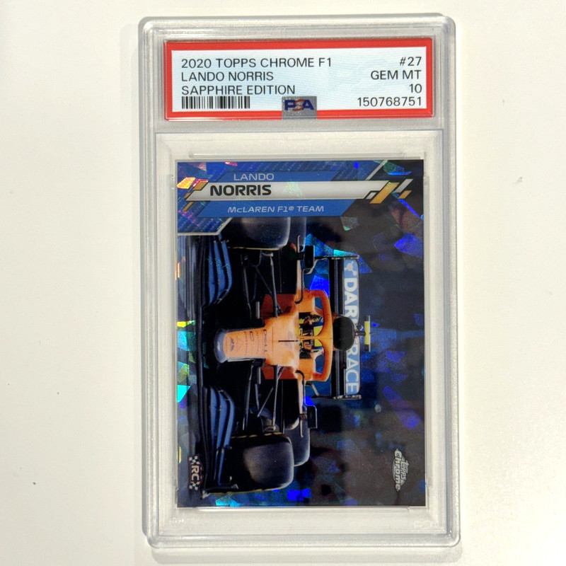 2020 Topps Chrome Sapphire Formula 1 F1 #27 Lando Norris Rookie Rc PSA 10