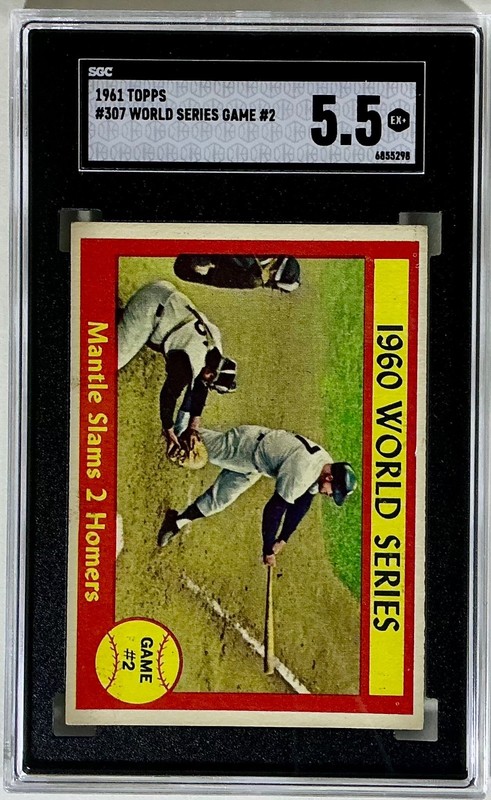 1961 Topps #307 World Series Game 2 Mantle Slams 2 Homers        SGC   5.5