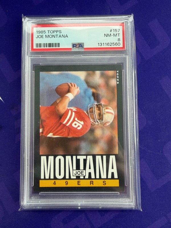 1985 TOPPS JOE MONTANA SAN FRANCISCO 49ERS FOOTBALL #157 PSA 8!!!
