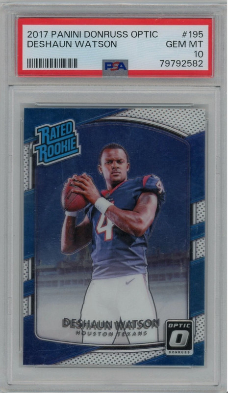 DESHAUN WATSON PSA 10 GEM MINT 2017 OPTIC RATED ROOKIE #195 TEXANS BROWNS
