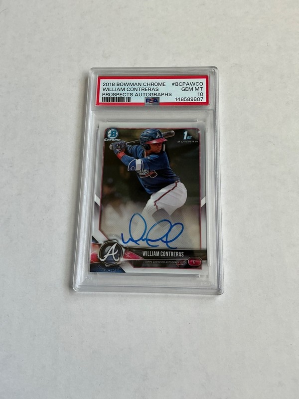 2018 Bowman Chrome 1ST Prospect William Contreras On Card Auto PSA 10 Gem Mint