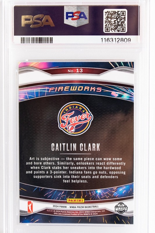 2024  PRIZM WNBA FIREWORKS #13 CAITLIN CLARK  PSA 8  ROOKIE view 2