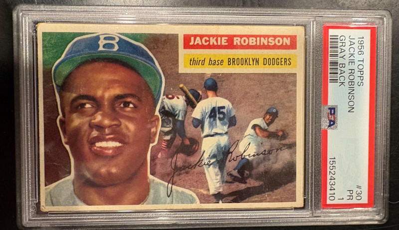 1956 Topps Baseball #30 Jackie Robinson PSA 1
