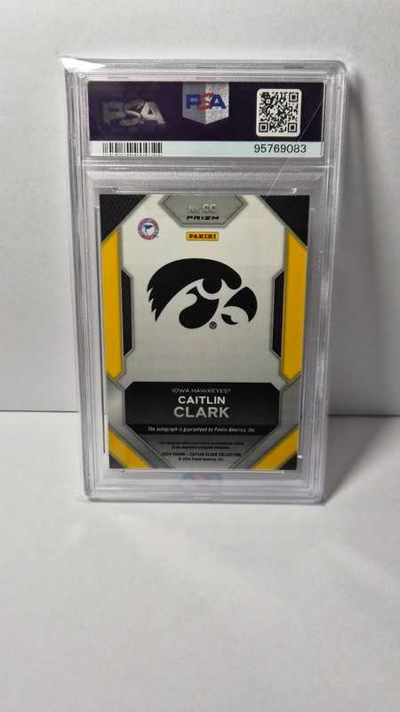 2024 CAITLIN CLARK COLLECTION PRIZM GOLD VINYL ROOKIE AUTO PSA AUTENTIC AUTO 10  view 2