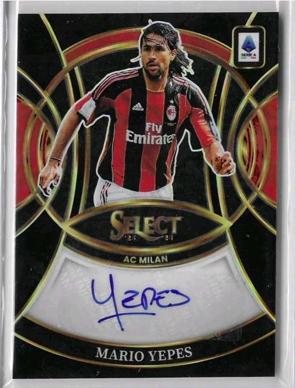 2025-26 PANINI SELECT SERIE A SOCCER PRIZM BLACK AUTO MARIO YEPES 1/1 AC MILAN
