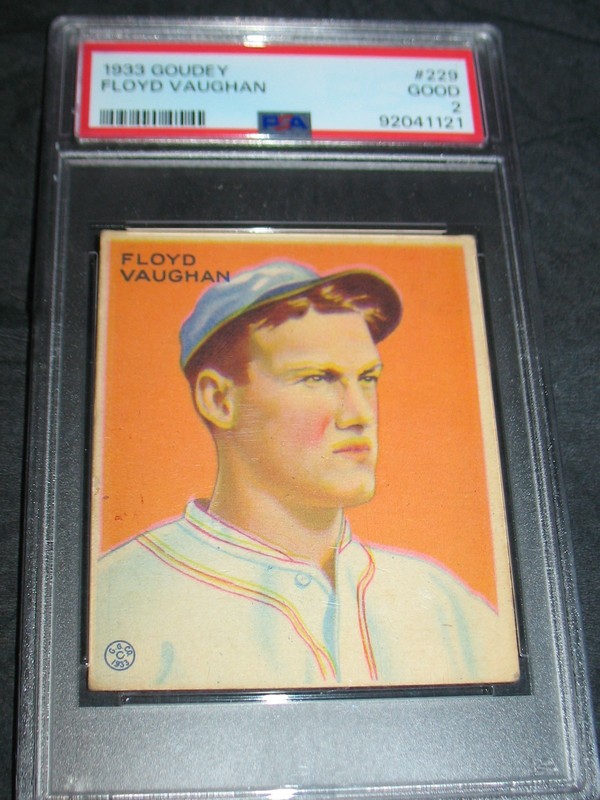 1933 GOUDEY #229 FLOYD "ARKY" VAUGHAN PSA Good 2 ~PITTSBURGH PIRATES