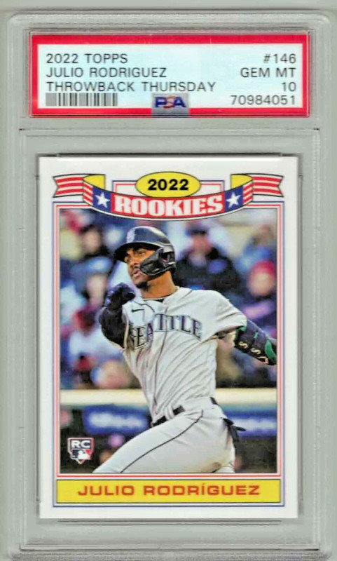 JULIO RODRIGUEZ 2022 TOPPS Throwback Thursday #146 TBT Rookie PSA 10 GEM-MINT RC