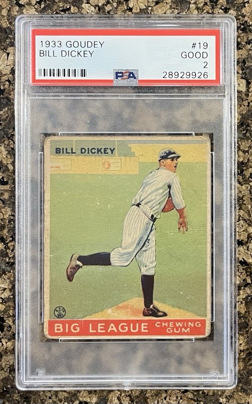 1933 Goudey #19 Bill Dickey, New York Yankees, HOF, PSA 2