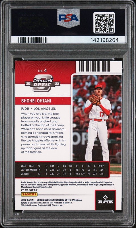 Shohei Ohtani PSA 9 2022 Panini Chronicles Contenders Optic Building Blocks #4 view 2