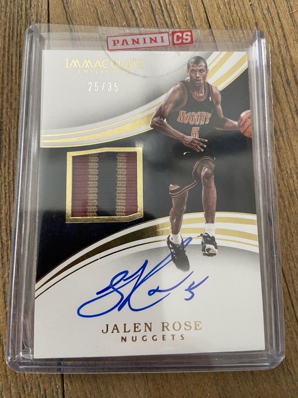 2015-16 Immaculate Basketball Jalen Rose Game Used Patch Auto #25/35 Nuggets 