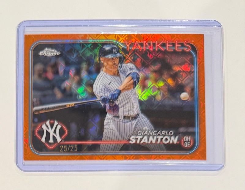 2024 Topps Chrome Giancarlo Stanton Orange Logoman Refractor #'d 25/25 Yankees