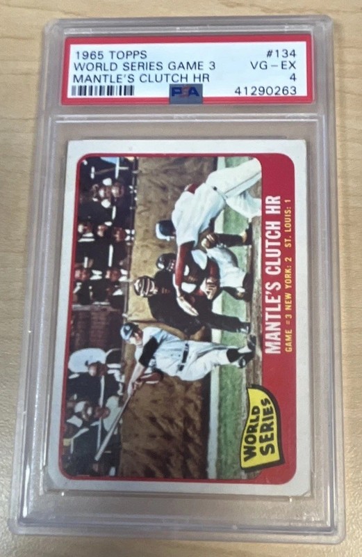 1965 Topps - 1964 World Series Mickey Mantle #134 PSA 4