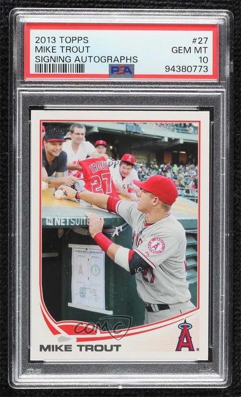 2013 Topps Auto Signing Variation Mike Trout #27 PSA 10 GEM MT 1dz0