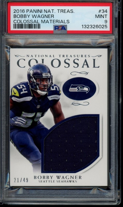 2016 National Treasures #34 BOBBY WAGNER Colossal Game Worn Patch /49 PSA 9 GU
