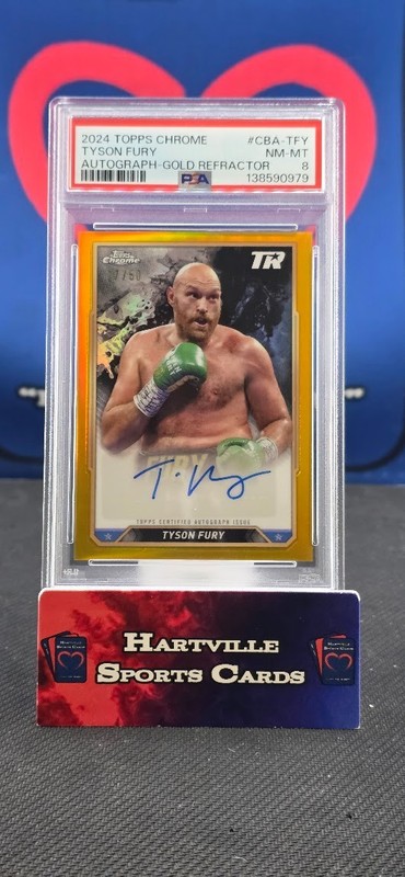2024 Topps Chrome Boxing - TYSON FURY Gold Refractor AUTO /50 SP Rare PSA 8