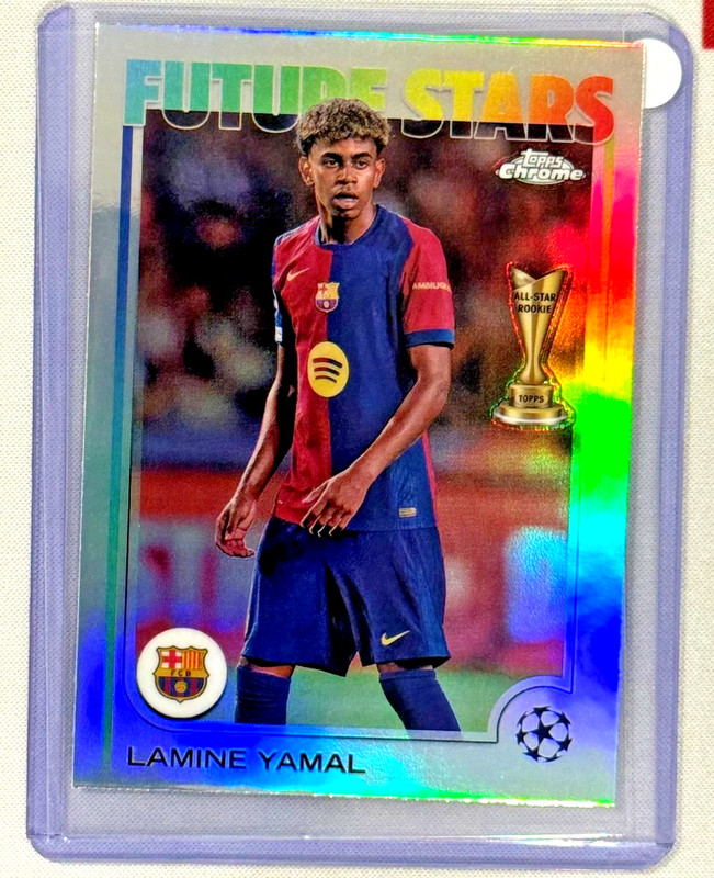 2024-25 Topps Chrome UEFA #27 LAMINE YAMAL Refractor All Star Rookie Futre Stars