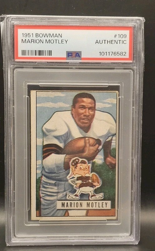 1951 Bowman Marion Motley PSA Authentic Cleveland Browns #109   Vintage Football