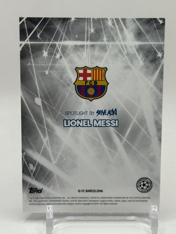 2020-21 Topps Football Festival Steve Aoki FC Barcelona Lionel Messi Silver /99 view 2