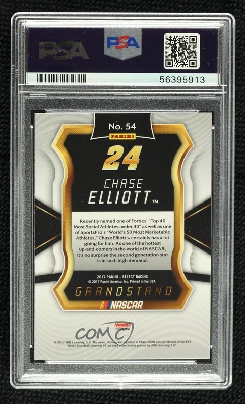 2017 Panini Select Grandstand Chase Elliott #54 PSA 10 GEM MT xb4 view 2