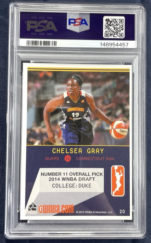 2015 Rittenhouse WNBA #20 Chelsea Gray Rookie PSA 8 Connecticut Sun view 2