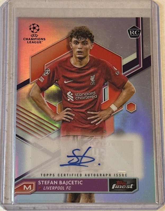 Stefan Bajcetic 2022-23 Topps Finest UEFA Club Competitions Auto #A-SB