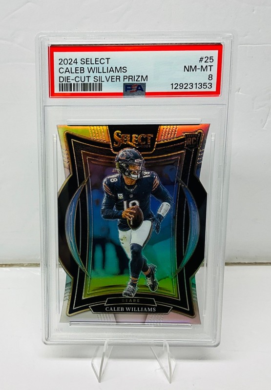 2024 PANINI SELECT DIE-CUT SILVER PRIZM #25 CALEB WILLIAMS ROOKIE RC PSA 8