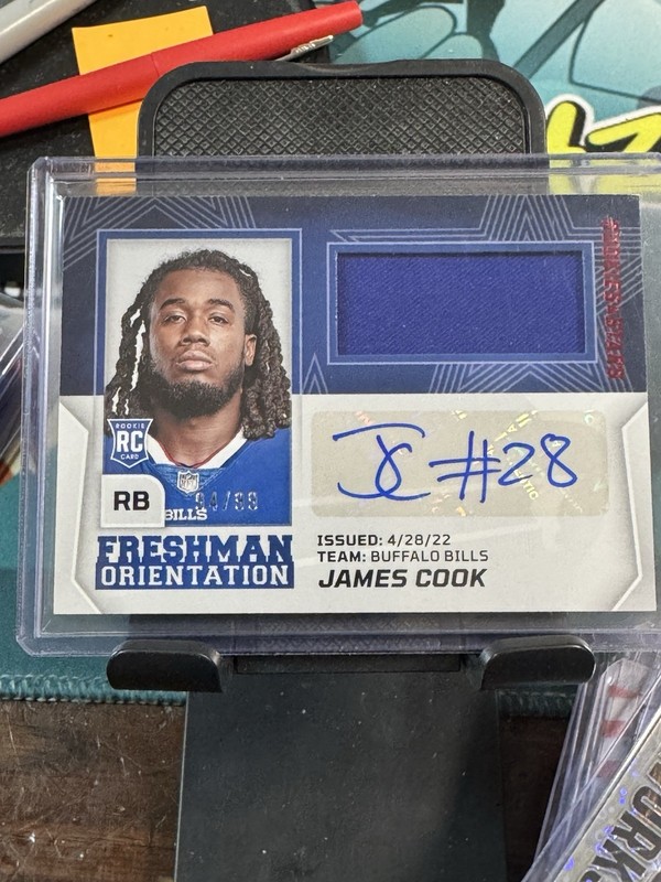 2022 Rookies & Stars James Cook Freshman Orientation RPA /99 RC #FO-JC - Bills